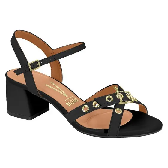 Sandalia Feminina Salto Grosso Bloco Quadrado Vizzano Original