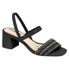 Sandalia Feminina Salto Grosso Elastico Moleca Original