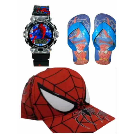 Relogio digital e musical mais bone e chinelo do homem aranha , super presente para su filho lancamento