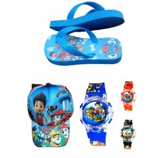 Chinelo , bone e relogio musical com led e digital , super kit da patrulha canina , lancamento
