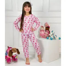 Kit 4 conjunto pijama infantil masculino ou Feminino  frio inverno criança