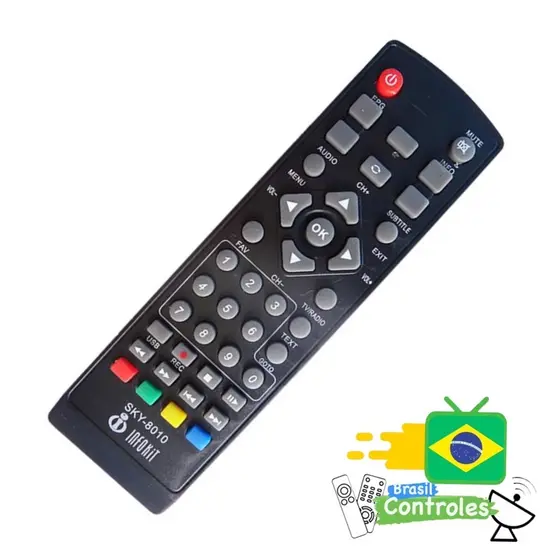 Controle Remoto para Conversor Digital Infokit / Nova Digital / Novacom - 7495 / 8010