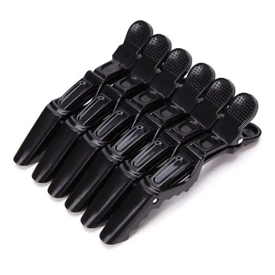 Kit Clips Presilhas Crocodilo Para Cabelos Com 6 Unidades Cor Preto