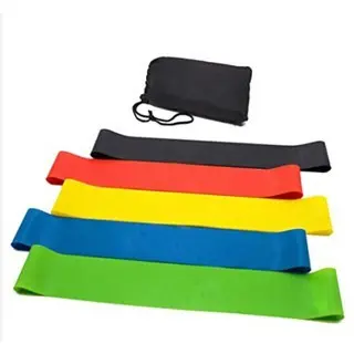 Kit 5 Faixas Elásticas Mini Band Para Exercícios Em Casa com 5 Níveis de Resistência