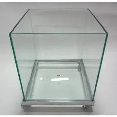 Vaso Cachepot De Vidro Com Rodinhas Tamanho 30x30cm  (06mm)