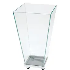 Vaso de vidro, Cachepot De Vidro 6mm Com Rodinhas para Plantas Naturais, Plantas Artificiais, Transparente