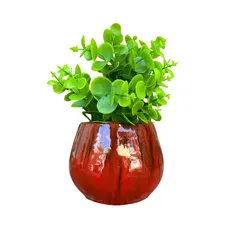 Vaso Cachepot De Cerâmica Esmaltado Mini Bojudo Para Decoração Mesa