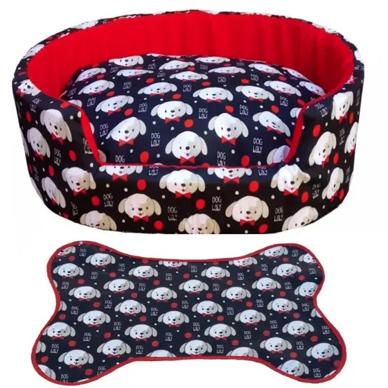 caminha pet médio cama redonda de cachorro cama pra pets até 12kg+ tapete de comedouros