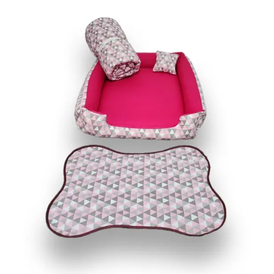 cama para cachorro grande até 25 kg cama retangular 70x80cm kit pet cama +edredom e tapete