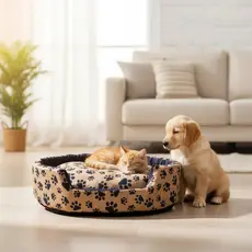 cama de cachorro pequeno caminha pet caes e gato cama Europa com almofada  redonda pet até 8 kg