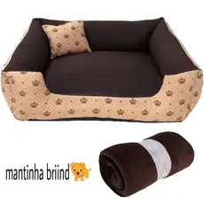 Cama pet cachorro gato 60x60  kit 3 peças cama manta e almofada ideal pra pet até 10 kg