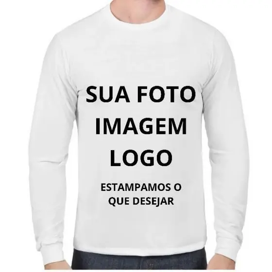 Kit 2 ou 3 ou 4 ou 10 Camisetas Manga Longa Dry Fit Personalizada Estampada Sublimação Total