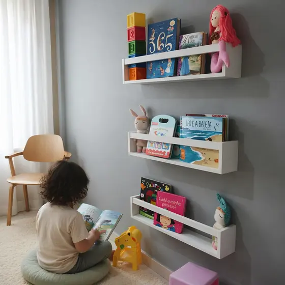 Kits Prateleiras 50cm Decoração Branco Mdf Livro Revista Infantil Envio Montado