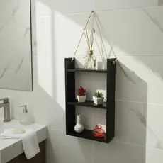 Nicho organizador com divisórias prateleira 100%Mdf banheiro cozinha quarto sala com corda de sisal