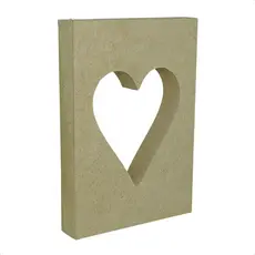 QUADRO RETANGULAR MOLDURA DE CORACAO MDF 13x9cm DECORACAO PAREDE MESA