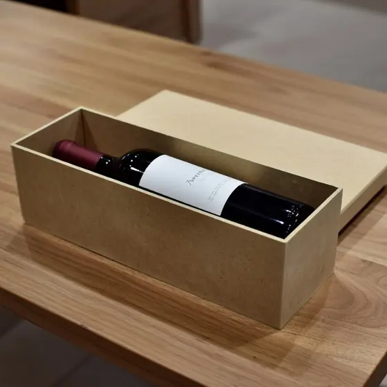 CAIXA DE MADEIRA MDF PARA VINHO 750ml DEITADO HORIZONTAL