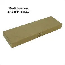 CAIXA MDF CRU RETANGULAR LISA COM FECHO E DOBRADIÇA 37x11x3,5CM