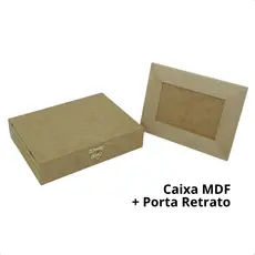 CAIXA MDF COM FECHO E DOBRADIÇA 23x17x5 + PORTA RETRATO 16x21 MDF