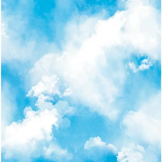 Papel de Parede Nuvens Quarto Infantil Azul Vários Tamanhos DOC105
