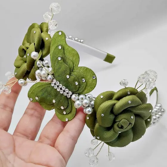 Tiara Infantil Jardim Encantado Rosé/Arco infantil/arco para meninas-Tiaras princesas