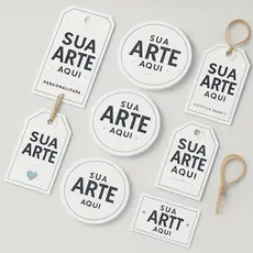 Tag Branca Personalizado: Escolha Sua Arte