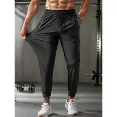 Calça Masculina Poliamida Com Elastano Bolsos Para Academia Esportiva Fitness Slim Fit Jogger Dry Fit Praticar Esportes