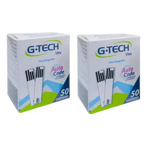 Tiras Reagentes Compatível G-tech Vita Preto Fitas Glicose 100 Unidades
