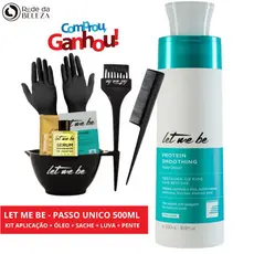 Let Me Be Passo Único 500ml Orgânica + Kit Aplicação Luva Pente + sache e Óleo