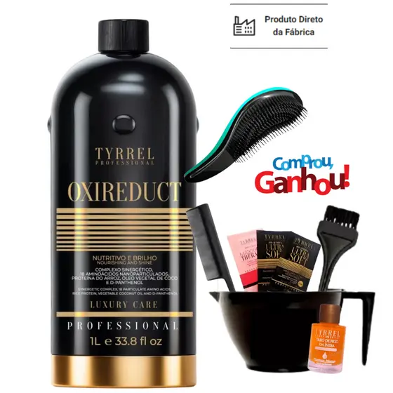 Tyrrel Oxiredut Tratamento Progressivo Litro + Kit Aplicação + Escova Mágica + Sache e Óleo