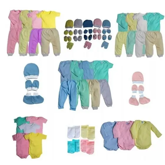 kit enxoval saída maternidade 12 peças bebê algodão.