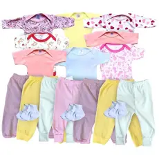 Kit enxoval roupa de bebê 10 peças menino e menina body 100% Algodão e mijão Vira pé.