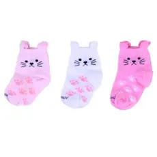 Kit 3 pares meia estampado bebês Infantil menino e menina , RN a 4 Anos.