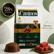 Ração Cachorro Filhote Todas As Raças Sabor Carne 28g Proteína Sem Corante Artificial