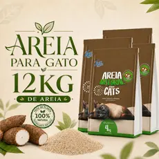 Areia Mandioca Para Gato 12kg