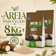 Areia Gato Mandioca Biodegradável 8kg