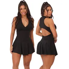 macaquinho Short saia tamanho grande plus size fitness suplex moda feminina praia e academia maio