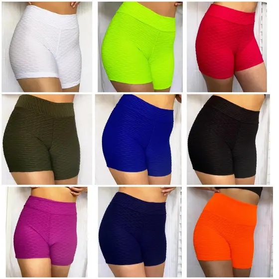 Short Brocado Meia Coxa  Bolha Fitness - 3D Academia Disfarça Celulite