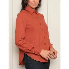 Camisa Social Manga longa de Linho Botoes e bolso