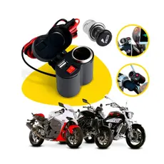 Tomada Moto Usb Carregador Celular Adaptador Isqueiro 12v