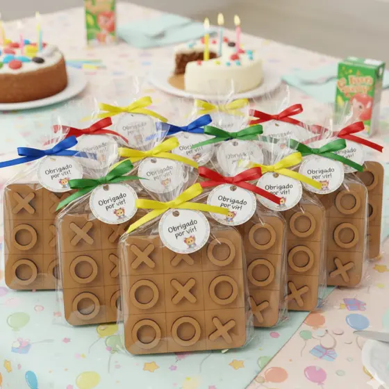 Kit 30 Jogo Da Velha MDF 10cm Lembrancinha Aniversário Tabuleiro Brinquedo Infantil Presente Festa Pedagógico