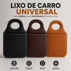 Lixeira Organizadora Lixo Para Carro Couro Ecológico Porta Lixo Automotivo Universal Câmbio