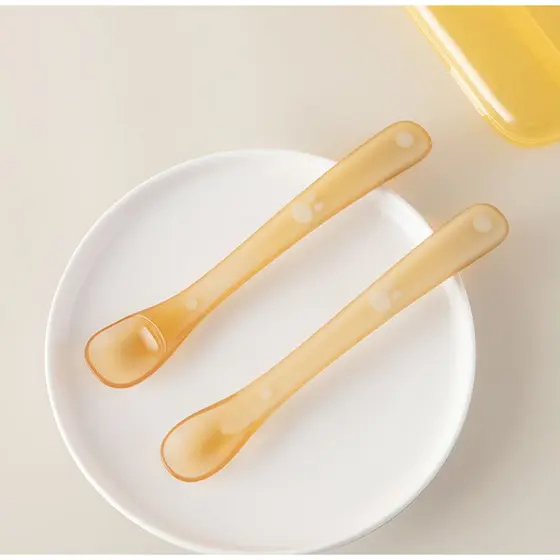 Colher De Silicone P/Bebês Recém-Nascidos Alimentação Infantil Macia Crianças Caixa De Armazenamento