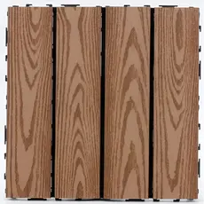 Kit 5 Deck Placa D Madeira Plástica 30x30cm C/ Base Plástica