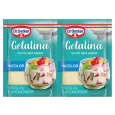 Gelatina Sem Sabor Incolor 24g c/2 pacotes de 12g - Dr Oetker