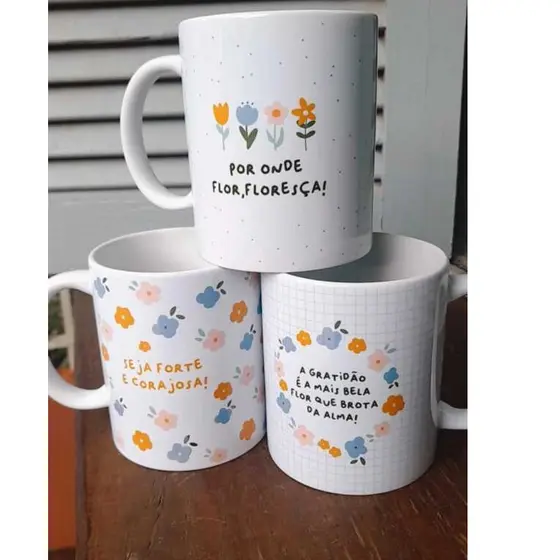 Caneca Porcelana Personalizada Frases Motivacionais