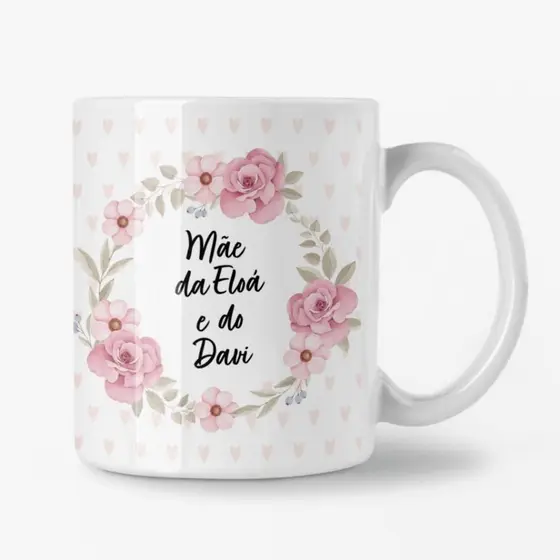 Caneca Personalizada Nome Filhos Dia das Mães