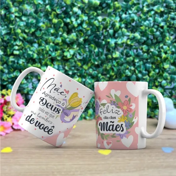Caneca Personalizada Porcelana Tema Dia das Mães Presente