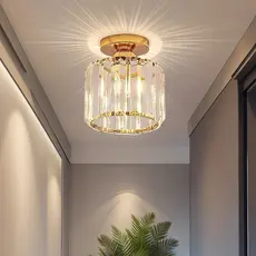 Luminária dourada de teto com LED para casa e decoração