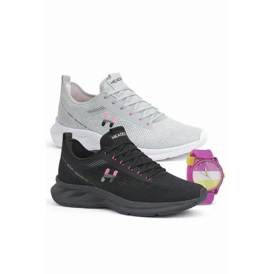 kit Tenis feminino Run casual academia leve e confortavel + relogio feminino