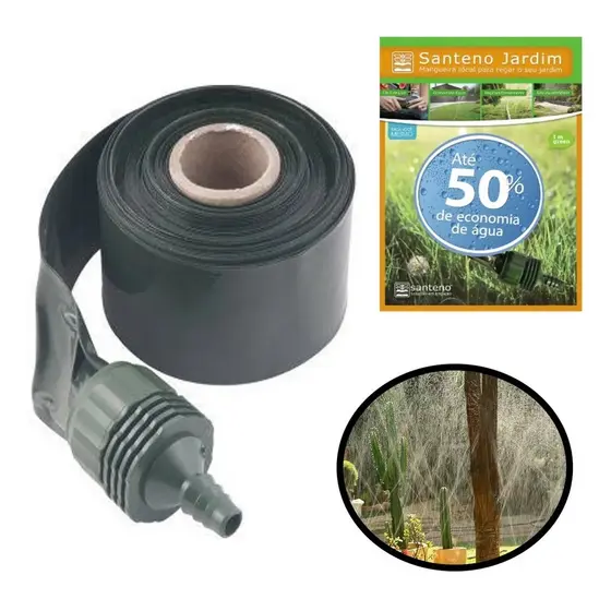 Mangueira Irrigação Micro Perfurada 15 Metros Horta Gramado Jardim - Santeno I Seguro